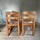 Chaises vintage en orme et paille Maison Regain