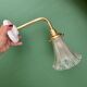 Vintage tulip angled wall light in holophane glass
