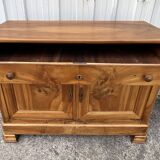 Low sideboard in solid walnut, late 19th century Louis Philippe.
