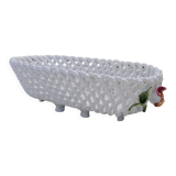 White woven ceramic planter mid-twentieth