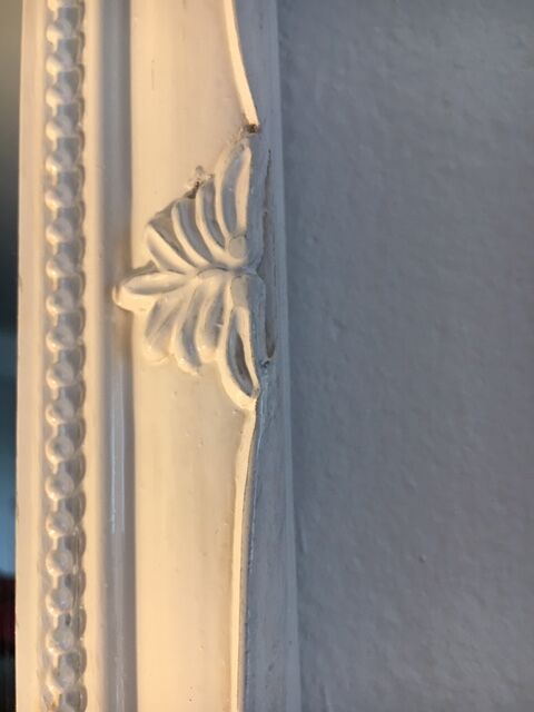 Romantic white mirror 47cm x 37cm with mouldings