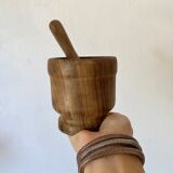 Wooden mortar and pestle
