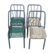 Lots de 4  chaises scoubidou métal