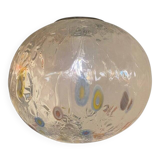 Contemporary Murano Style Clear With Murrise Multicolors Pendant