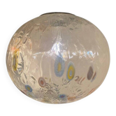 Contemporary Murano Style Clear With Murrise Multicolors Pendant