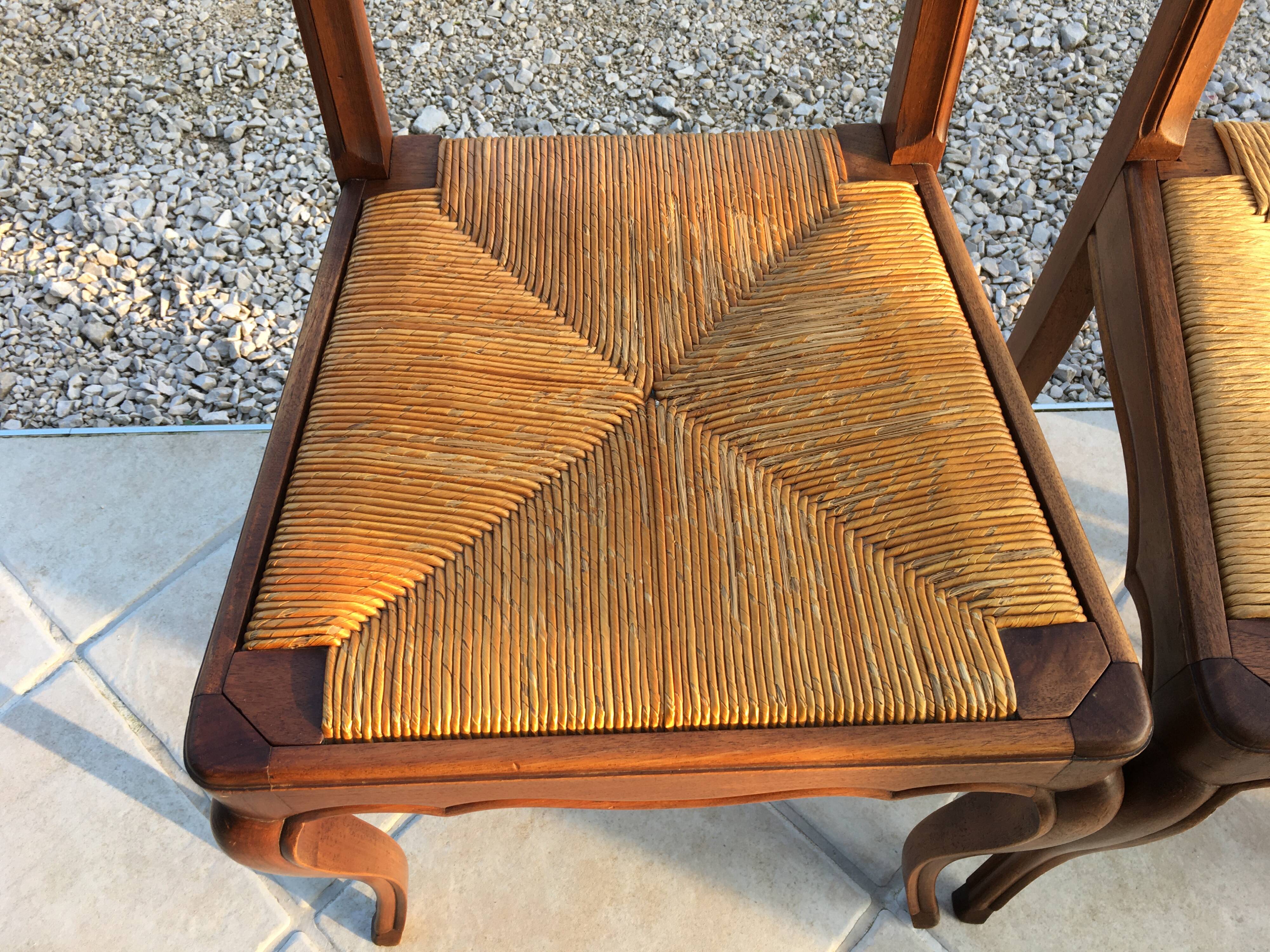 Suite of 6 Louis XV-style mulched chairs