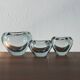 Blue Heart Vases by Per Lütken for Holmegaard, Denmark, Set of 3