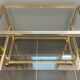 Television storage unit hi-fi video metal gold glass Pierre Vandel Paris 1970
