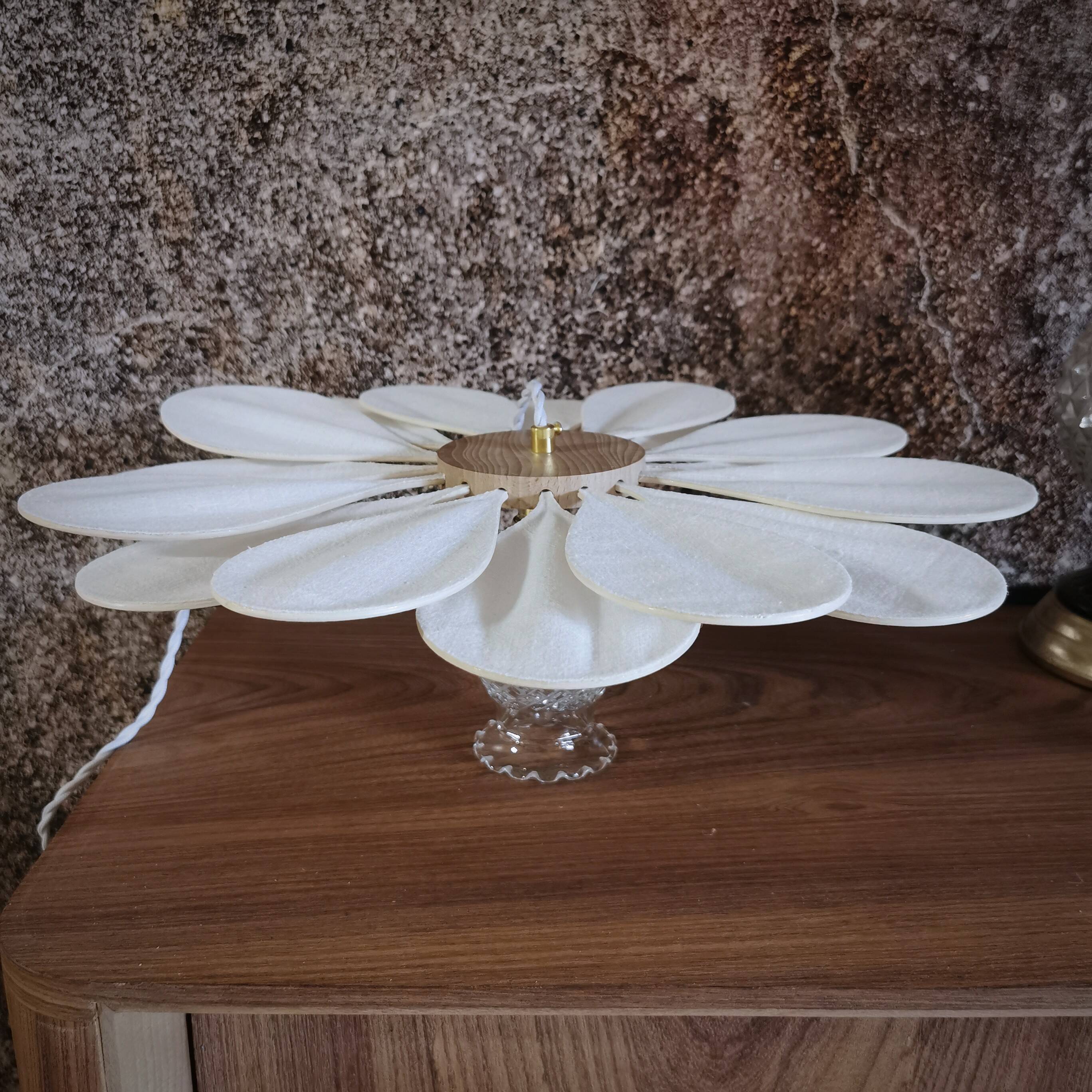 Vintage flower petal and globe lamp