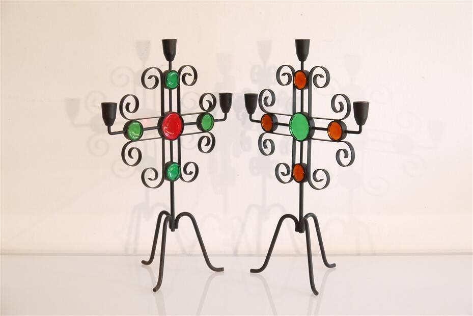 Pair of Swedish candlesticks from Ystad metall 1970