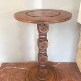 Mid century turned wood side table