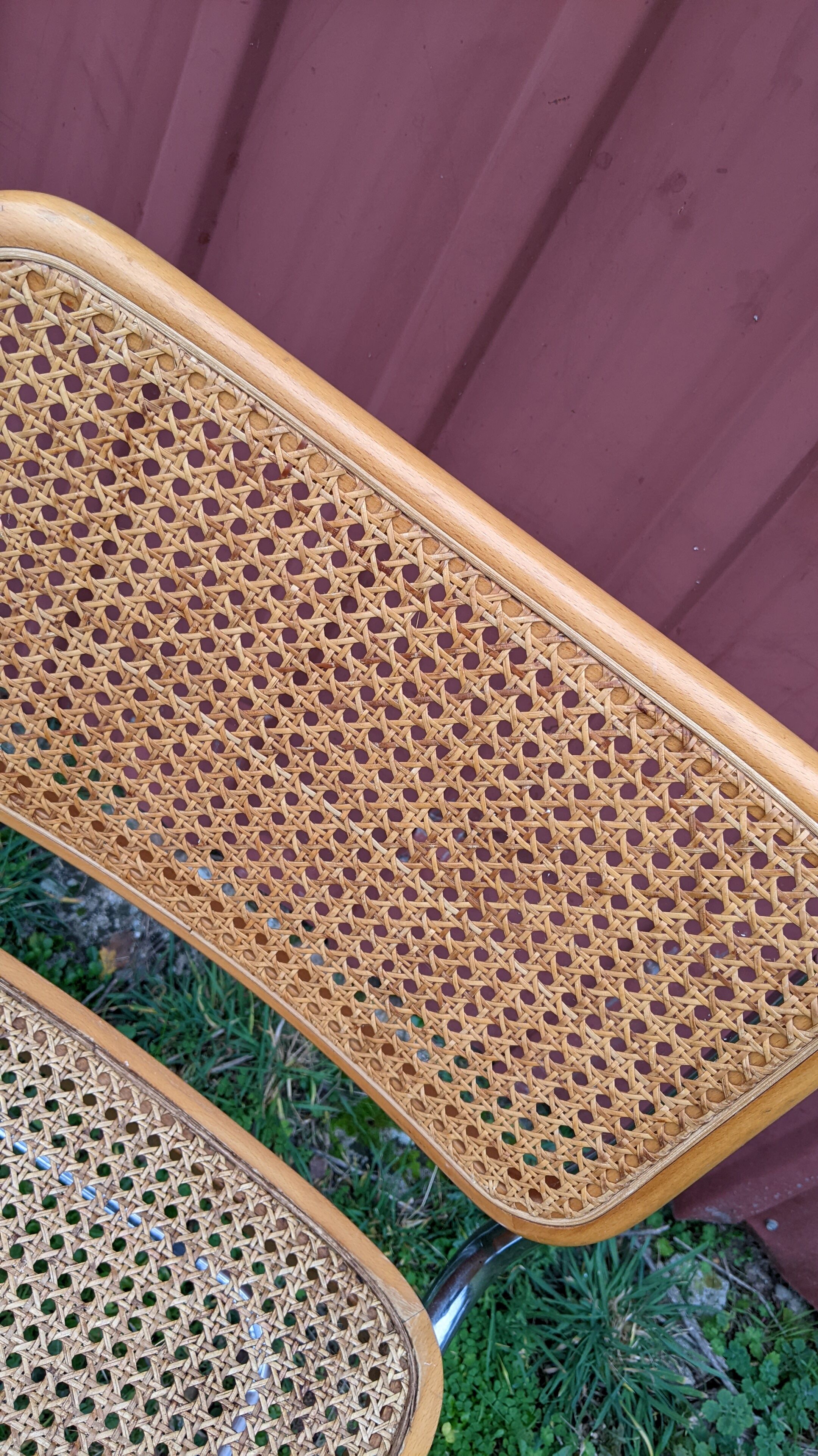 Duo of chairs B.32  cesca by Marcel Breuer