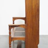 Banc ancien en bois à haut dossier – Fin XIXe / Début XXe siècle