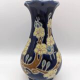 Vintage Signed Longwy Style Glazed Terracotta Vase