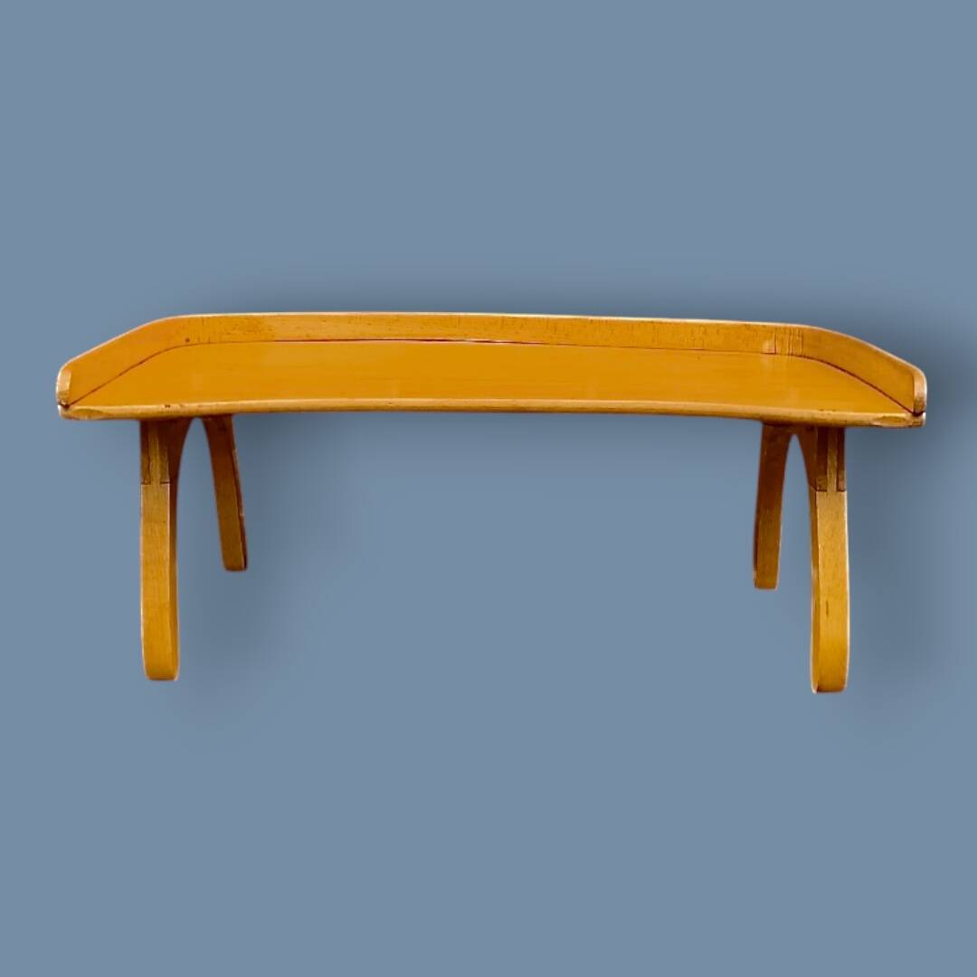 Antique solid wood varnished bed base – Torck – 1950s