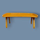 Antique solid wood varnished bed base – Torck – 1950s