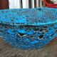 Vintage flat salad bowl Fat lava ceramic called eruptive