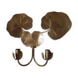Brass double water lily wall lamp