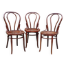 3 chaises bistrot n°18 assises à décor vers 1900