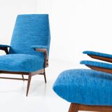 Mid-Century Modern Pair of Armchairs by Vittorio Dassi, Italy, 1960s - New Upholstery