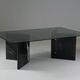 Black veined marble coffee table with smoked glass top, Italy 1970