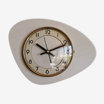 Vintage clock, "White and grey Formica" wall clock