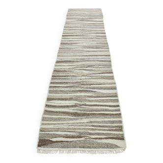 Vintage Ethnic Striped Kilim Runner Rug, 79x356Cm