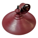 Industrial red enameled sheet metal pendant light