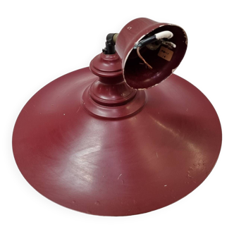 Industrial red enameled sheet metal pendant light