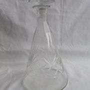 Carved blown glass decanter