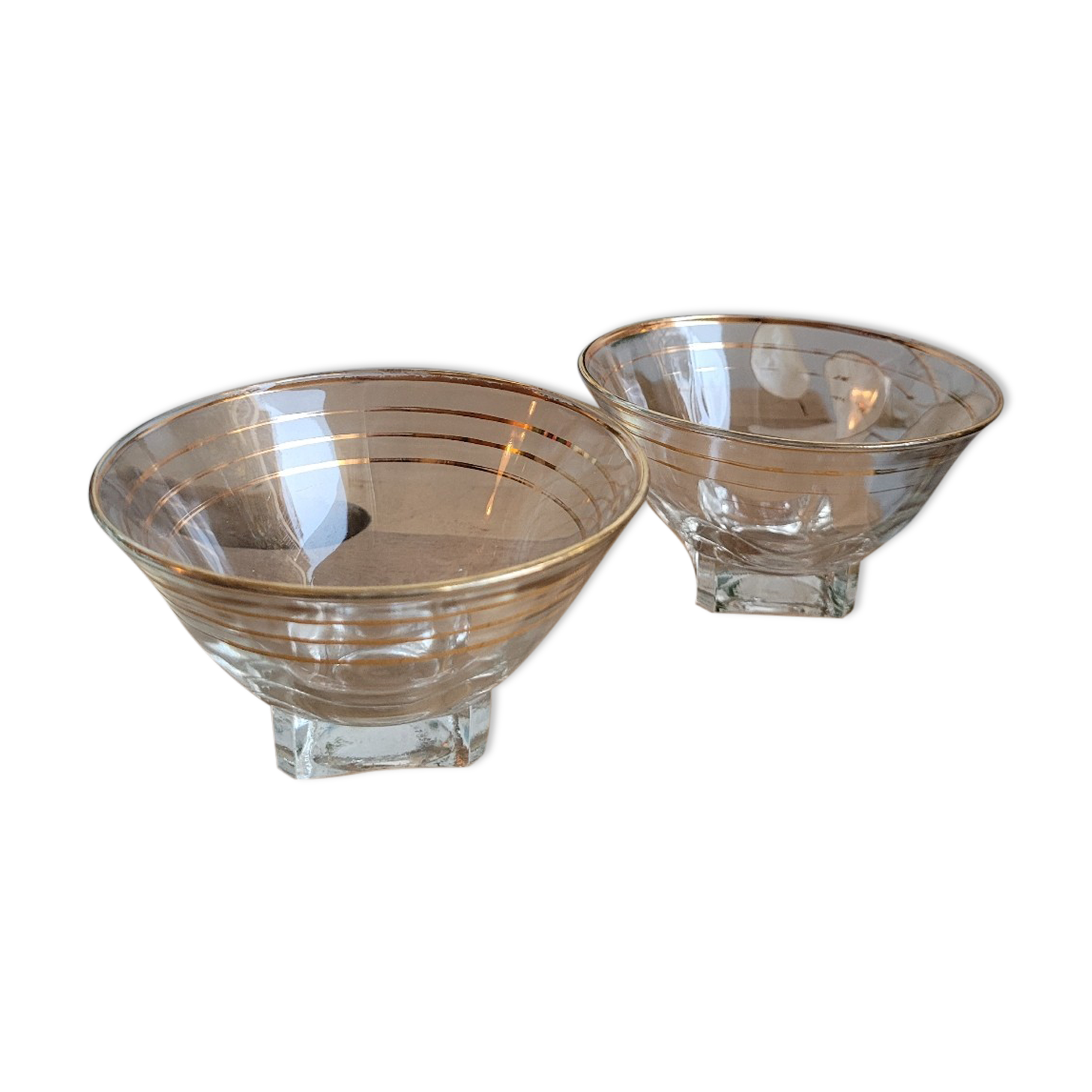 Lot two verrines gilded edges