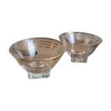 Lot two verrines gilded edges