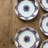 Set of 10 dessert plates in earthenware