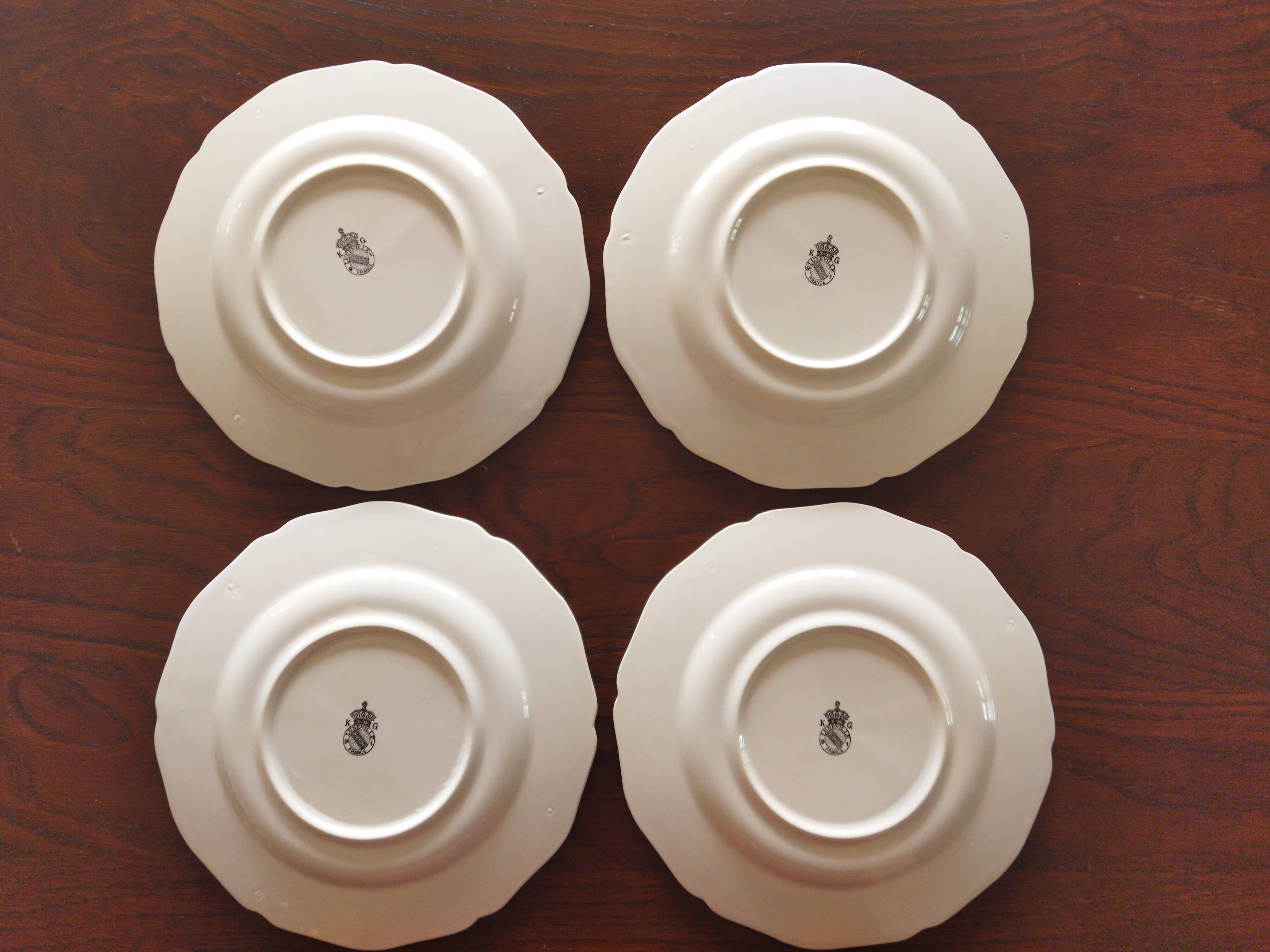 9 dessert plates “Réverbère fin” KG Lunéville