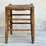 Stool old straw and oak country way