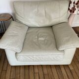 Steiner Paris white leather armchair