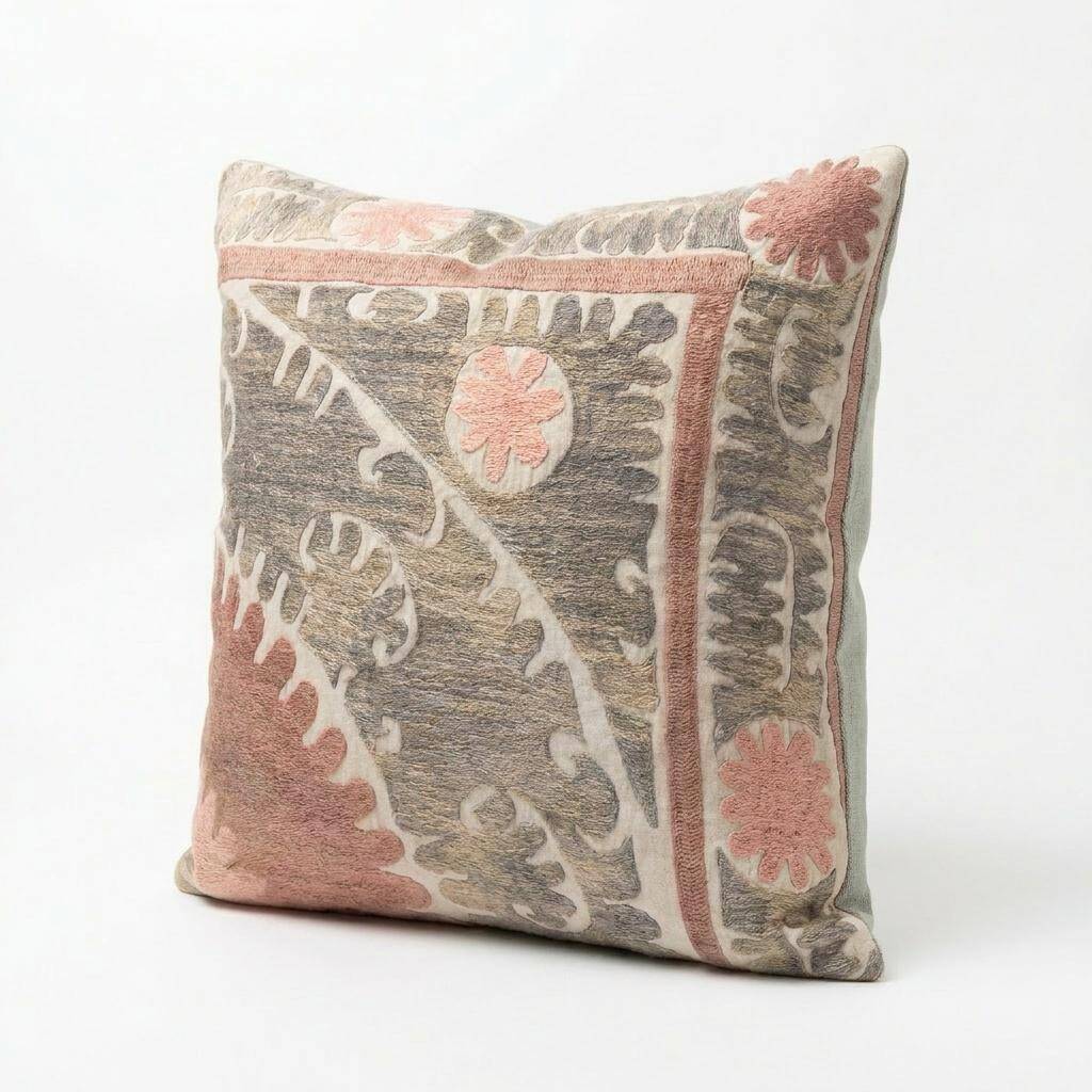 Vintage embroidered cushion cover 56x61 cm