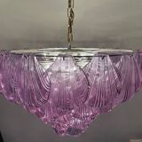 Large Retro Shell Glass Lavender Blue Chandelier