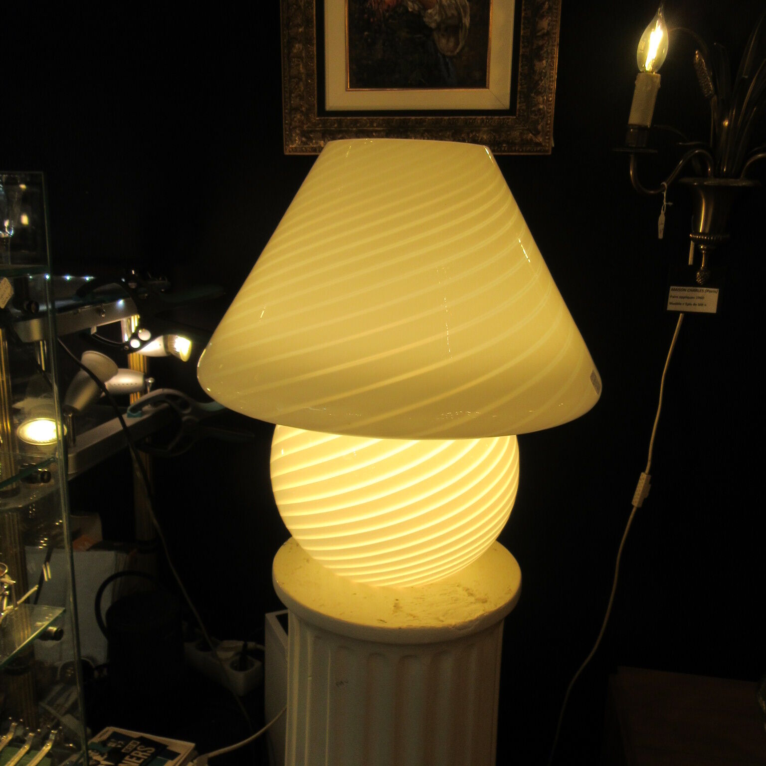 Lamp mushroom shape tourbillon glass murano de vetri 1960/70