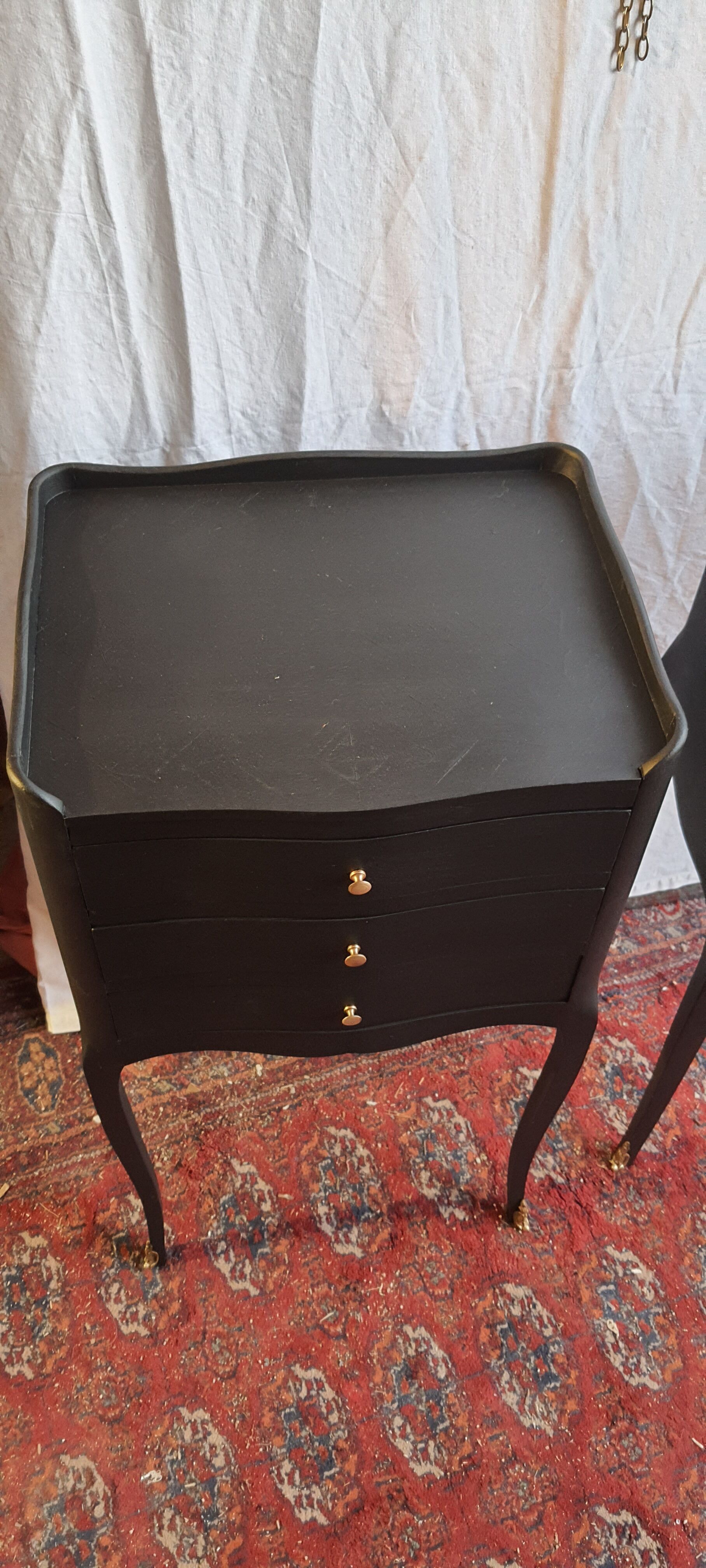 Pair of black bedsides