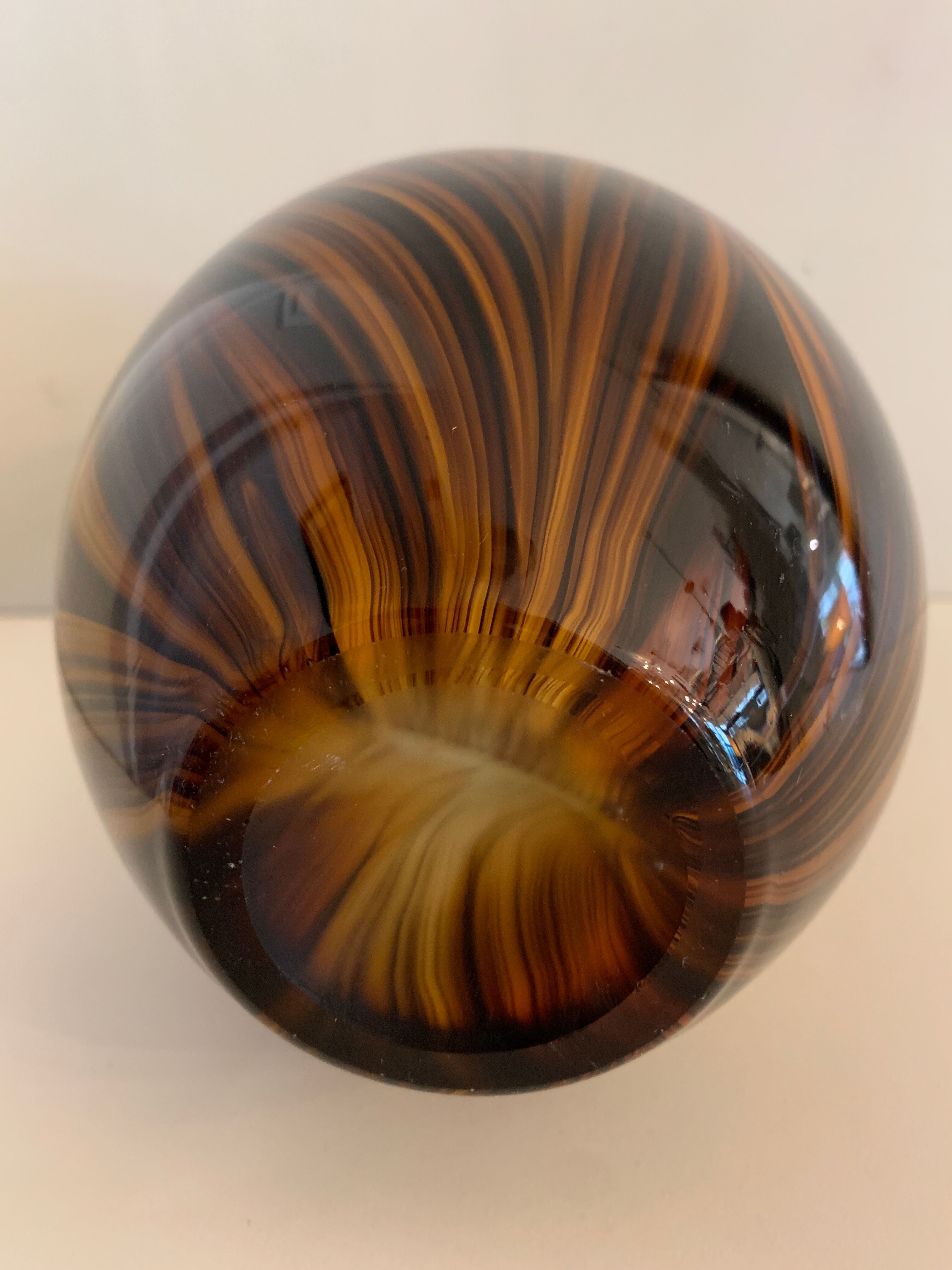 Yellow and black glass vase