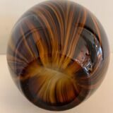 Yellow and black glass vase