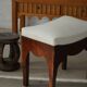 Early 20th-century mahogany vanity stool, made by a Danish cabinetmaker.