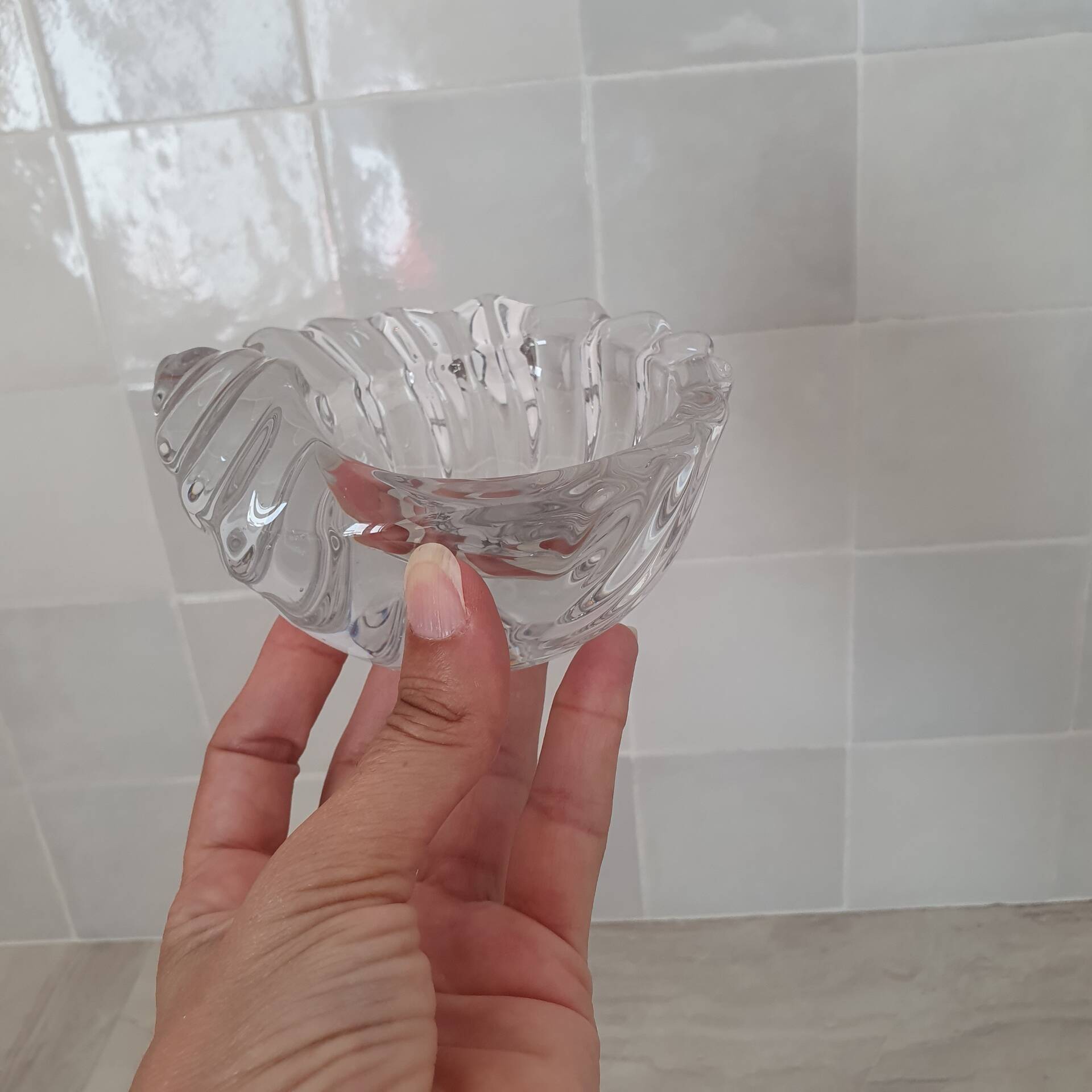 Vide-Poche coquillage en verre transparent