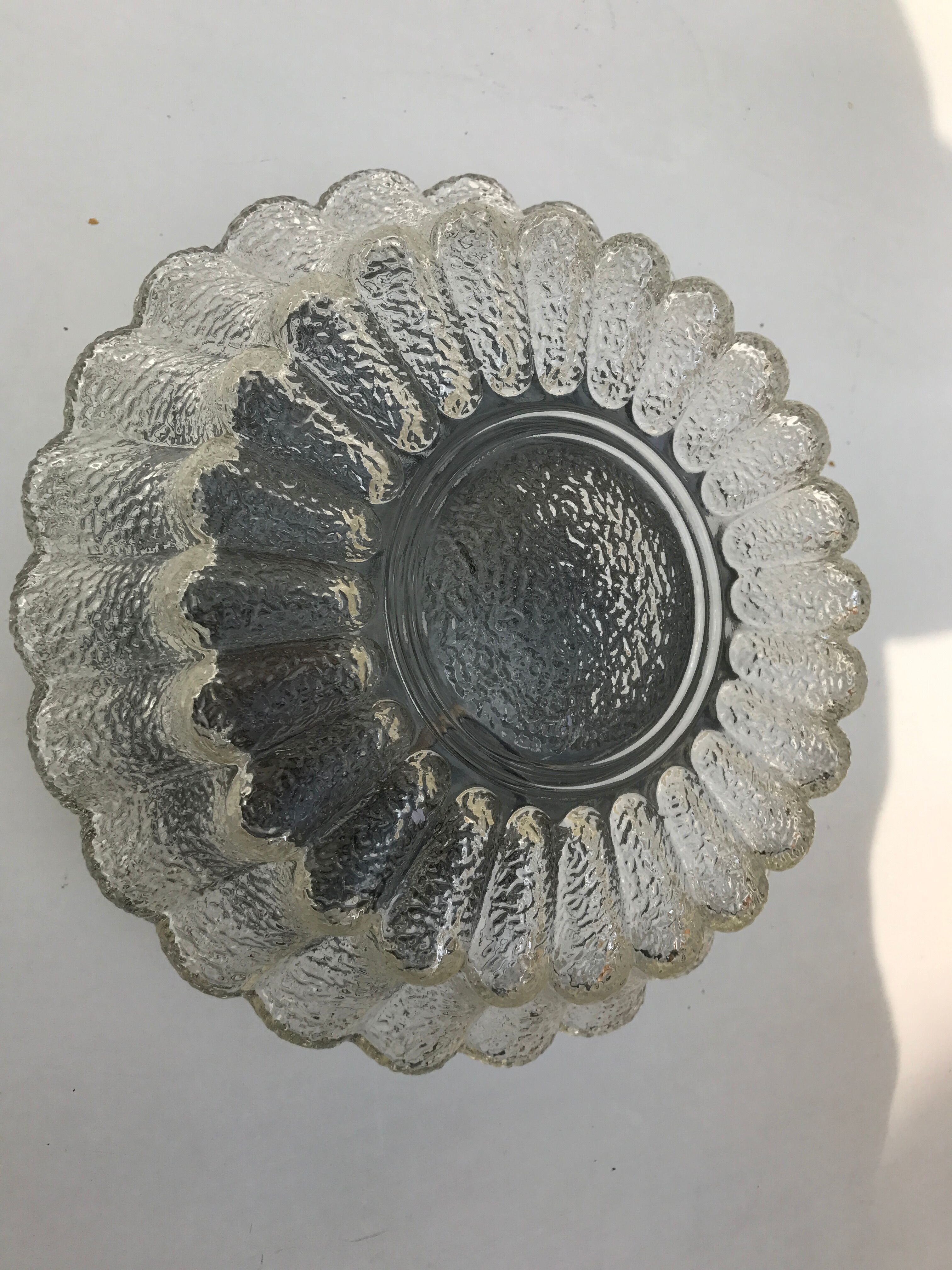 Ceiling round glass transparent vintage