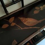 Antique bamboo and lacquer wall shelf