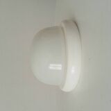 Vintage wall lamp in opaline and lacquered wood