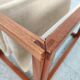 Scandinavian magazine door in teak and burlap, Denmark 60/70