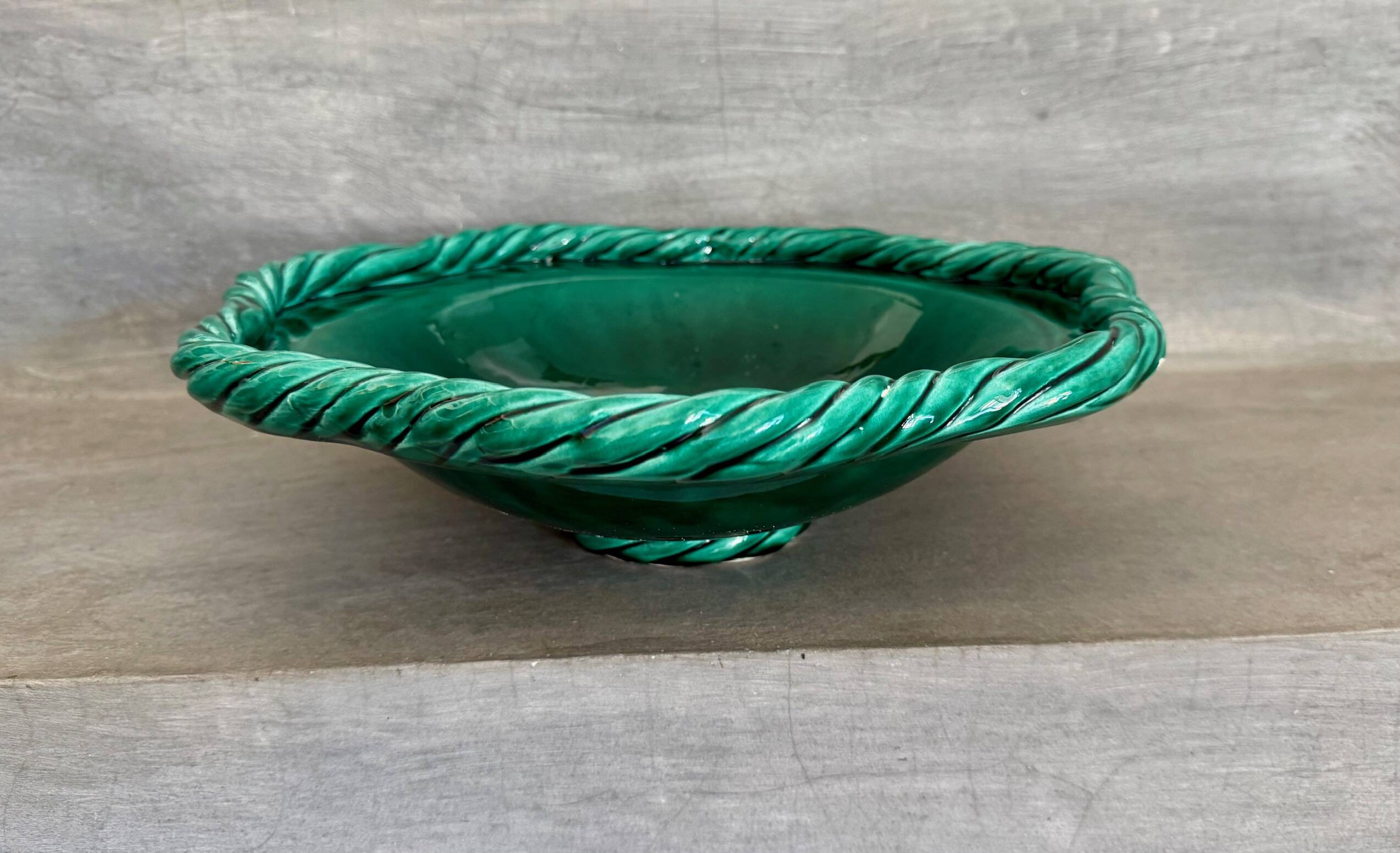 Large glazed ceramic platter from Vallauris