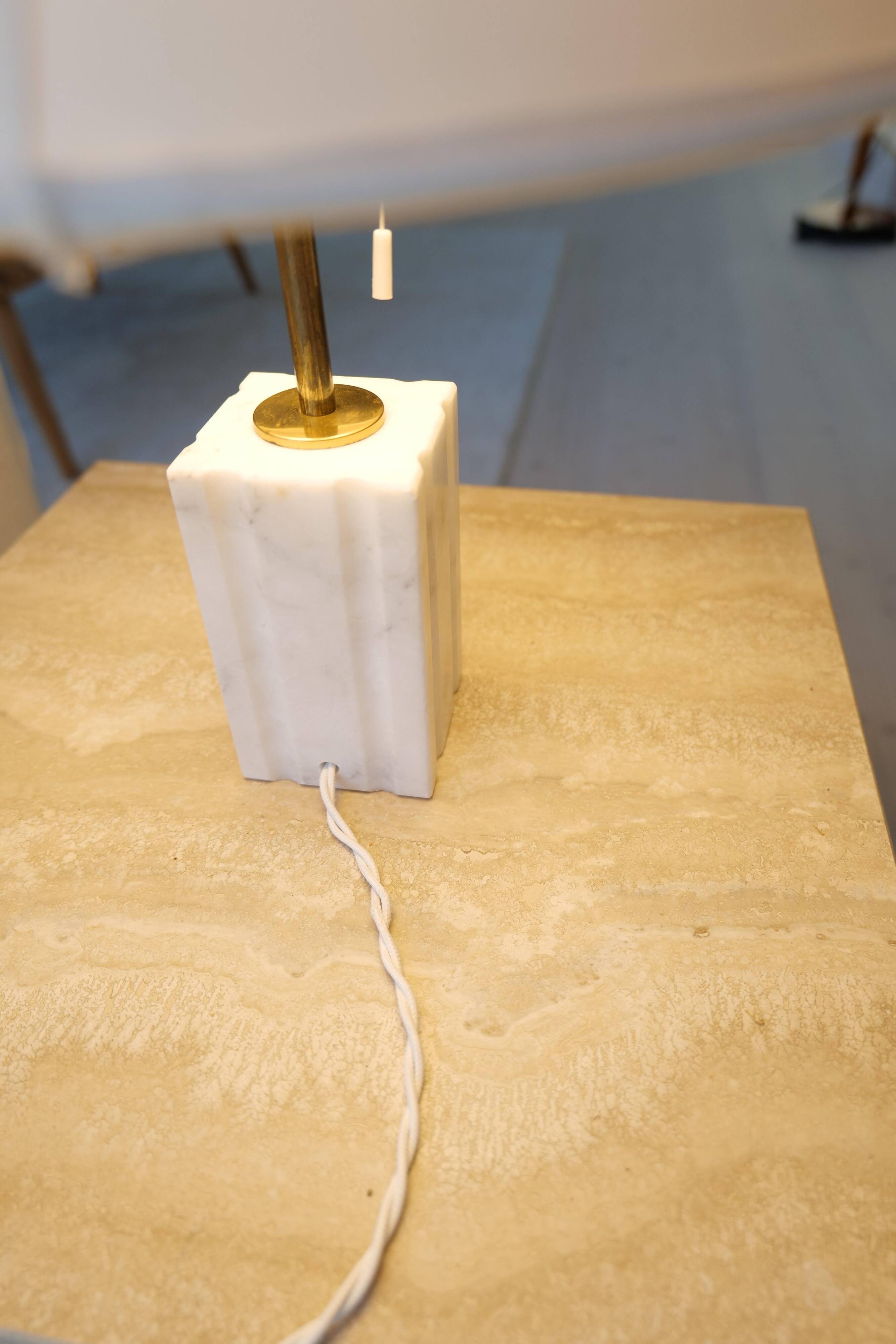 Mid-century solid marble table lamp Bergbom Sweden 1960s